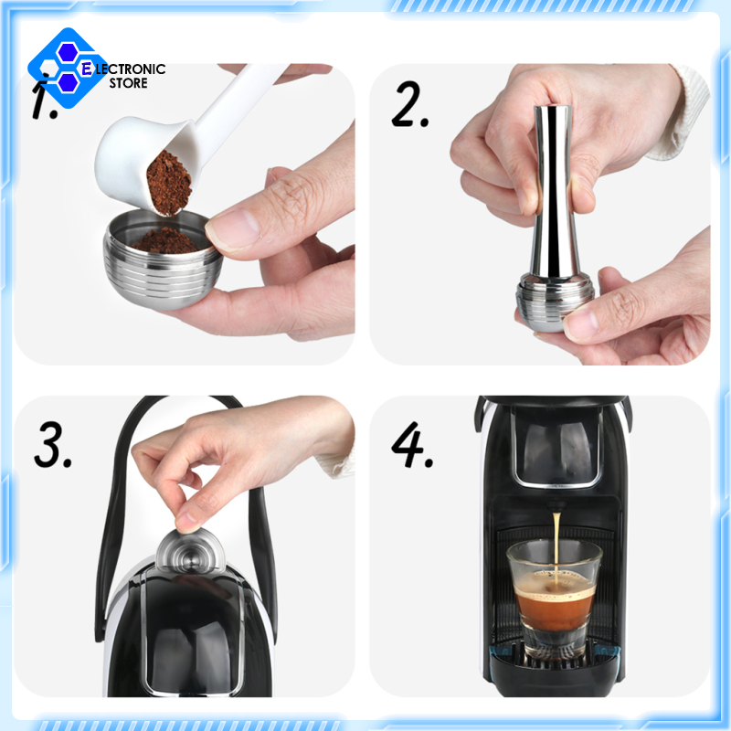 [Electronic store]Refillable Reusable Coffee Capsule Adapter Pods Filters for  Machine