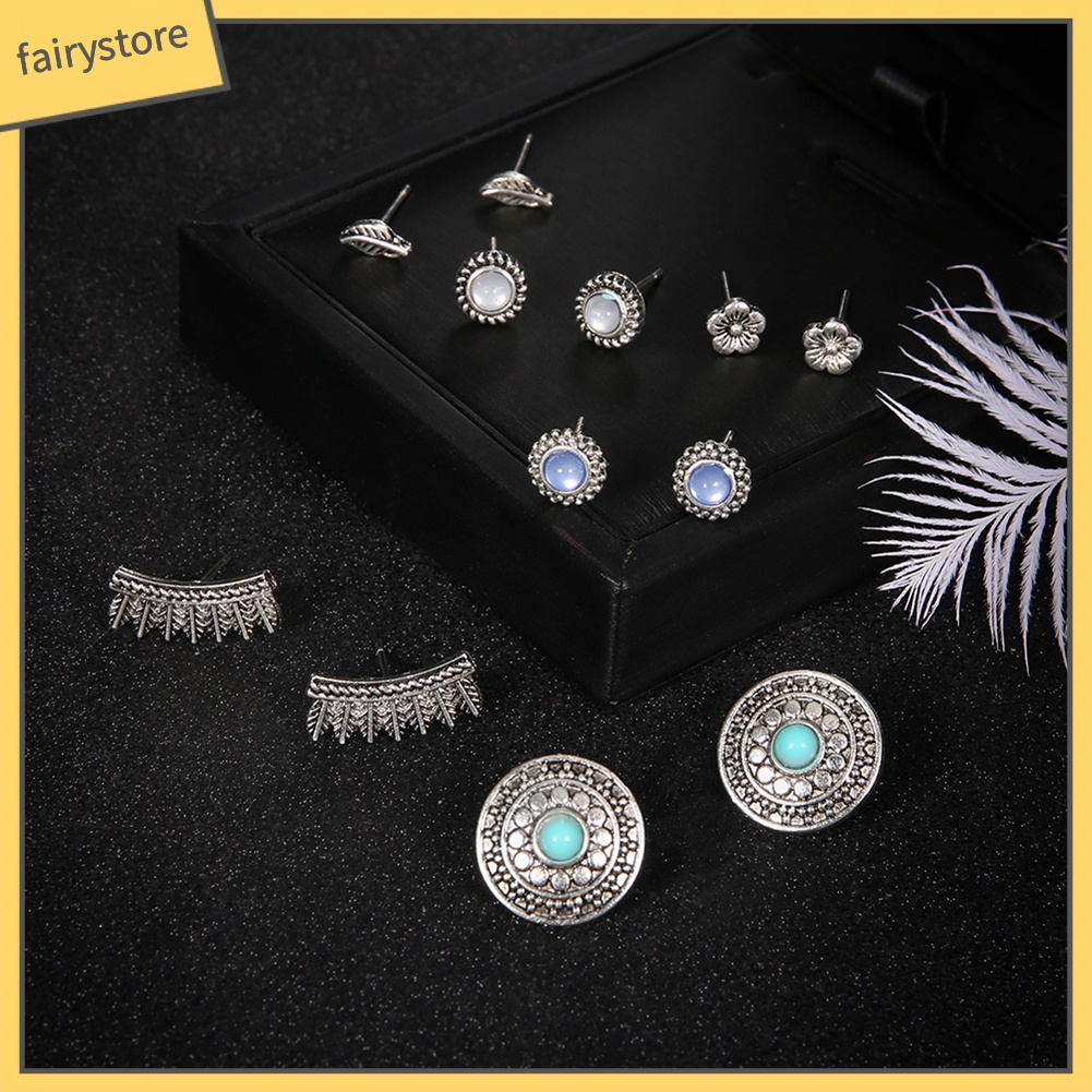 Bộ 6 đôi khuyên tai thời trang Boho cho nữ