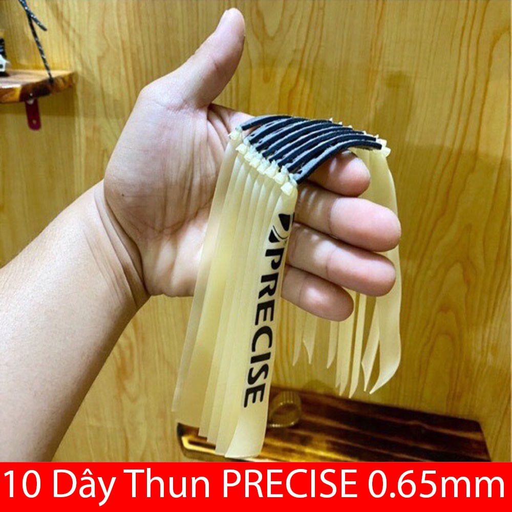 10 Dây Thun Cao Su PRECISE Dày 0.65mm,Khổ 19x11x150mm buộc sẵn da