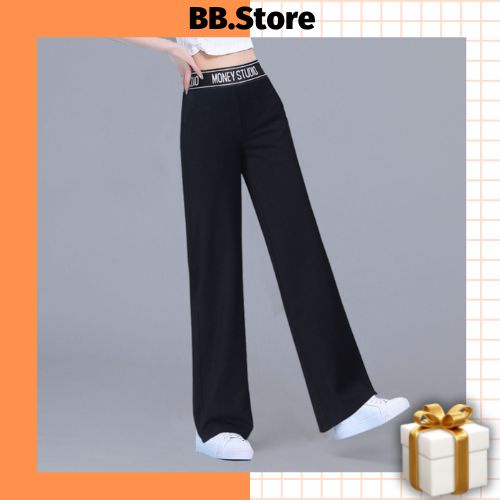 Quần Ống Rộng Lưng Cao Nữ, Quần Suông Ống Rộng Nữ Viền Money Studio Size S,M,L