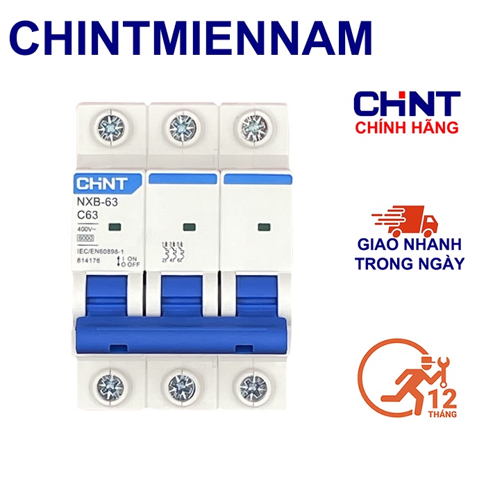 Cầu Dao Aptomat An Toàn MCB NXB-63 3P 6A-63A 3 Pha 6Ka Hãng CHINT Hàng chính hãng xuất khẩu