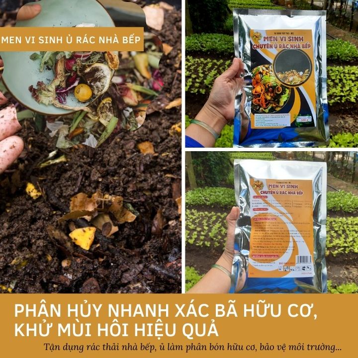 MEN Ủ RÁC Nhà Bếp Thành Phân Hữu Cơ Nhanh Hoai Mục, Không Hôi