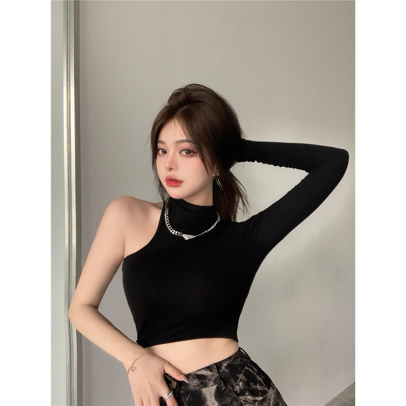 Áo thun kiểu nữ tay lệch Emilyshop ulzzang