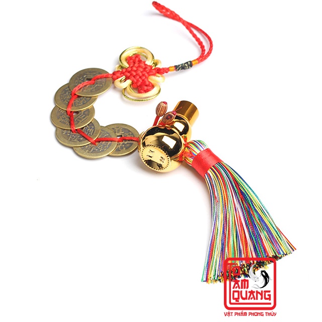 Dây đồng xu trang trí treo xe otô, cửa hàng, trang trí tết nhà ở mang lại may mắn chiêu tài lộc bình an (DẠNG THẲNG)