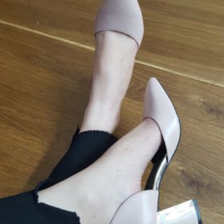 Giày cao gót vuông khoét eo cao cấp