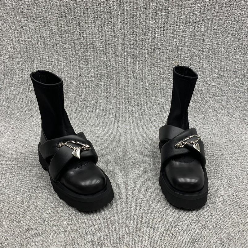 Giày Bốt Martin Đế Dày Có Khóa Kéo Sau Phong Cách Châu Âu Thời Trang Thu Đông Hàng Mới 2022