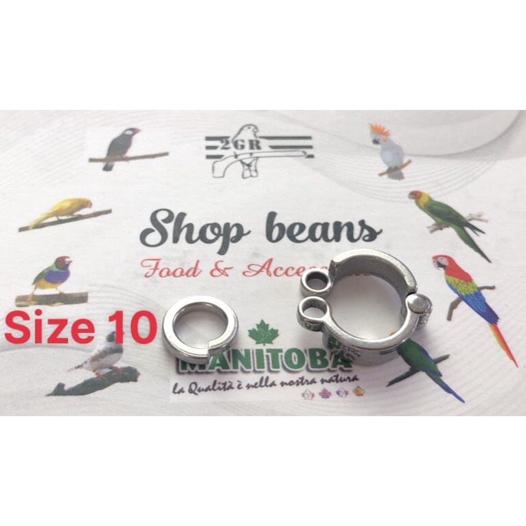 Vòng chân  cho vẹt , chim dùng cho xích chân inox 304 dạng đóng mở