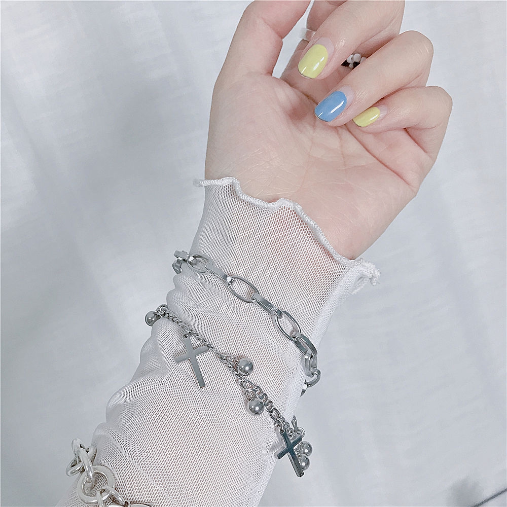 Vòng tay hai lớp hình thánh giá/trái tim/cây sự sống phong cách hip hop cho nam nữ 22041