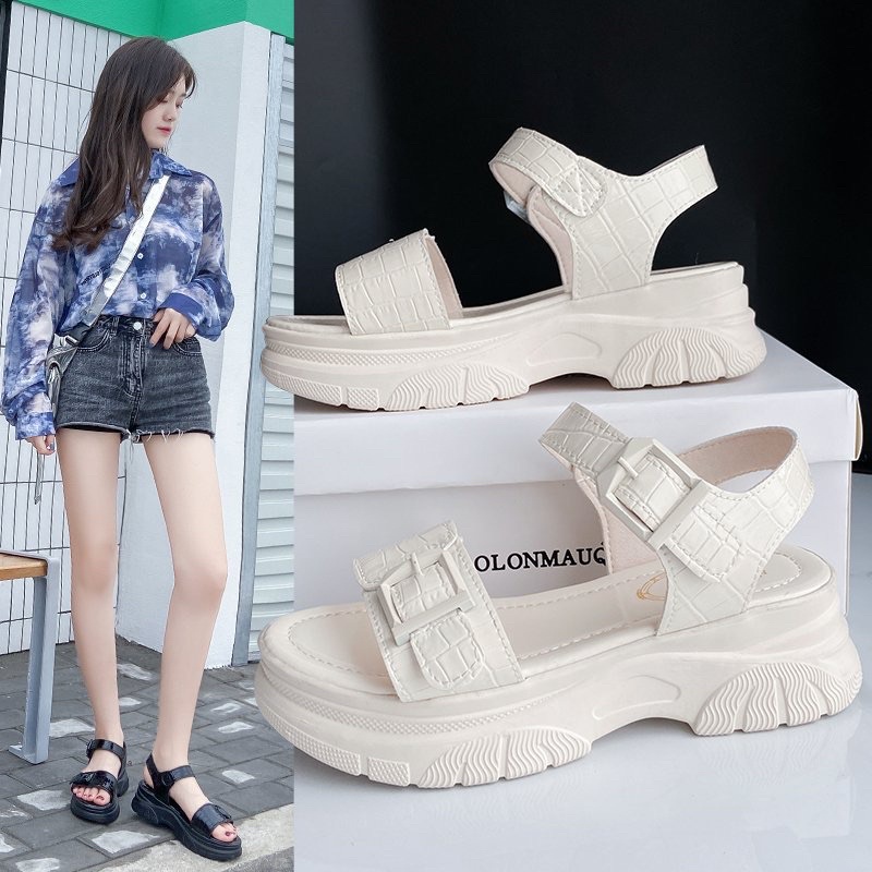 Sandal nữ, sandal ulzzang chiến binh 2 màu đen trắng