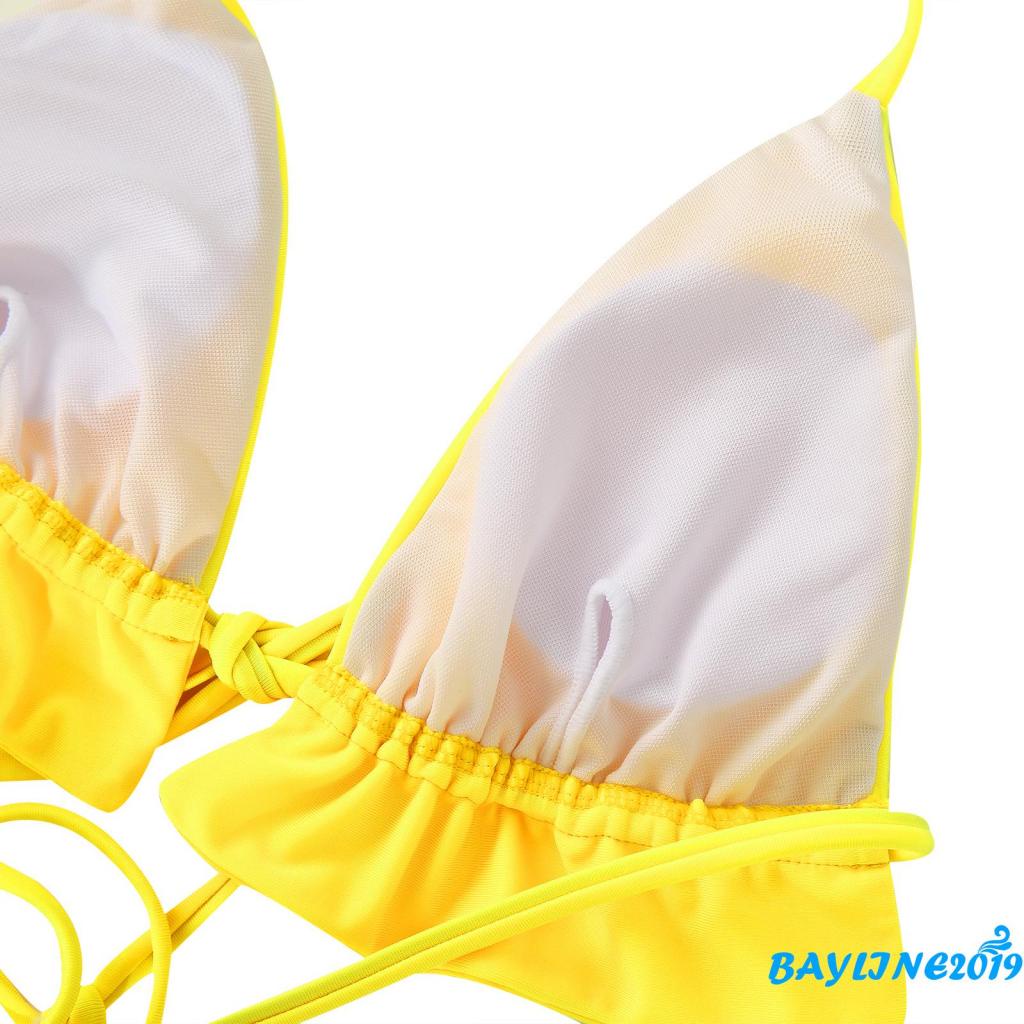 Bộ Đồ Bơi Hai Mảnh Hai Dây Màu Trơn Phối Diềm Xếp Nếp + Quần Lót Che Phủ Đồ Bơi Đi Biển Cho Nữ