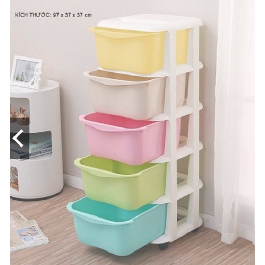 [Shopee giá rẻ] Tủ nhựa đựng đồ Kata 5 tầng đa sắc màu