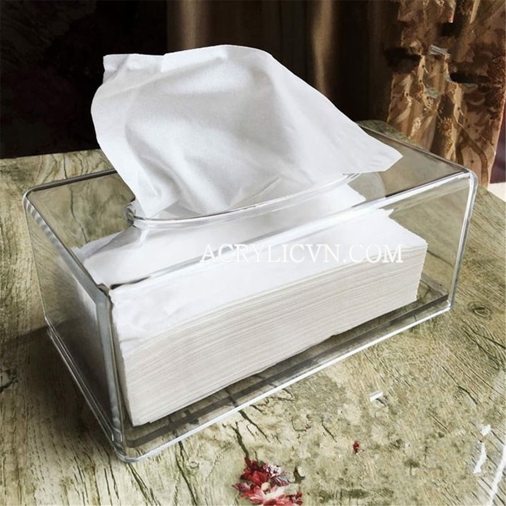 Hộp mica đựng khăn giấy