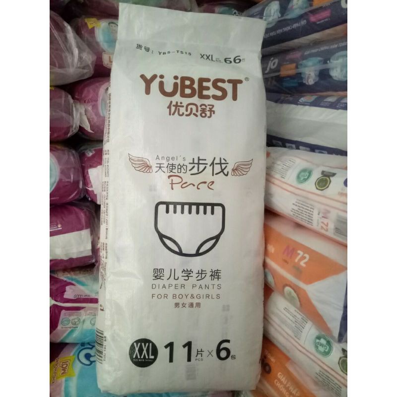 Bỉm/ tã Yubest Angel dán/ quần nội địa Trung Quốc S90/M84