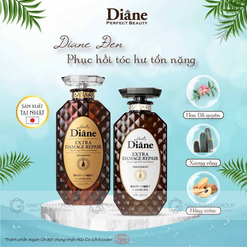 Dầu gội phục hồi tóc hư tổn nặng Moist Diane Extra Damage Repair - 450ml