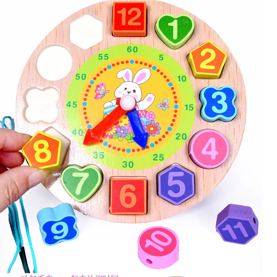 Bộ đồng hồ xỏ dây - giáo cụ học tập - đồng hồ số