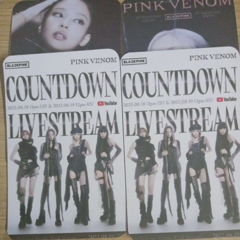 Set 4 card giấy bo góc in 2 mặt ảnh nhóm BLACKPINK - Pink Venom