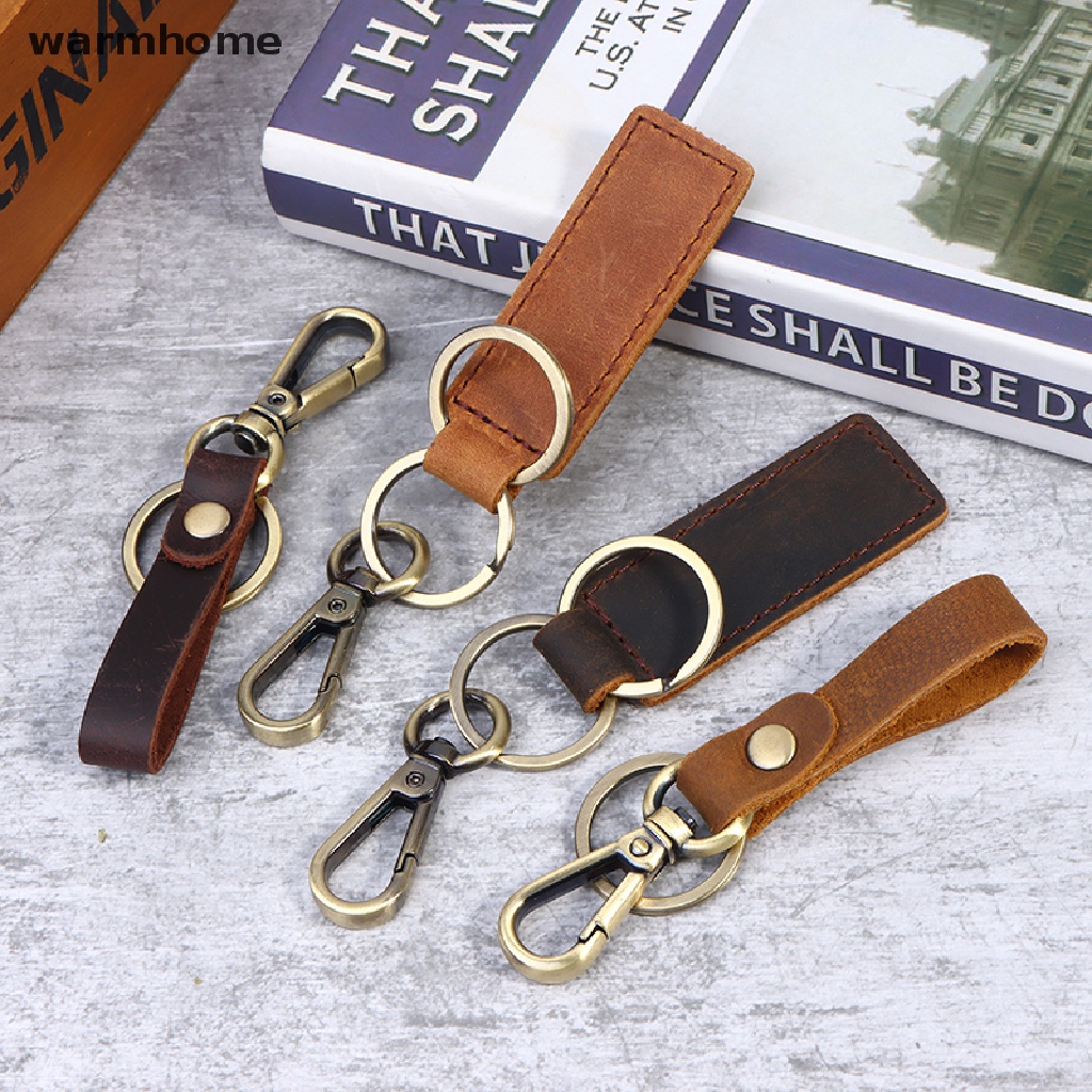 warmhome 1pc Original Personalized Handmade Leather Key Chain Vintage Leather Car Keyring RFT