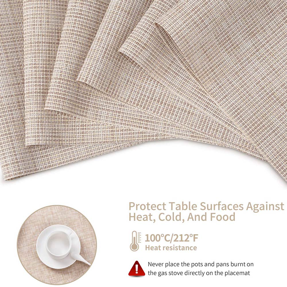 [huite]2/4/6 Pcs Environmental Protection Placemat Pvc Food Insulation Pad Rectangular Simple Table Mat Coaster Bowl Mat