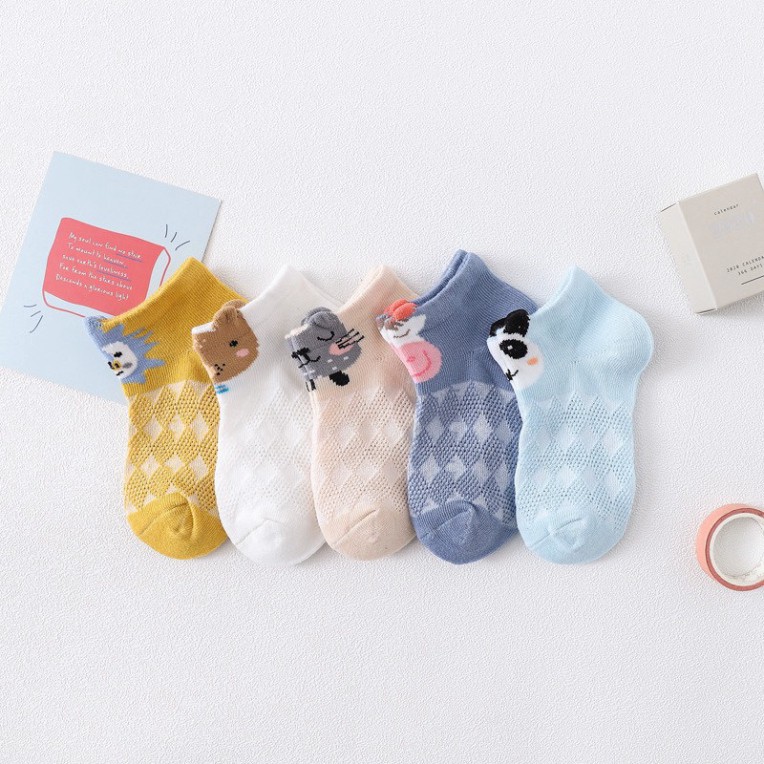 T17 Set 5 Đôi Tất Lưới Cho Bé Trai Bé Gái Xuất Hàn Hàng Quảng Châu Bao Chất