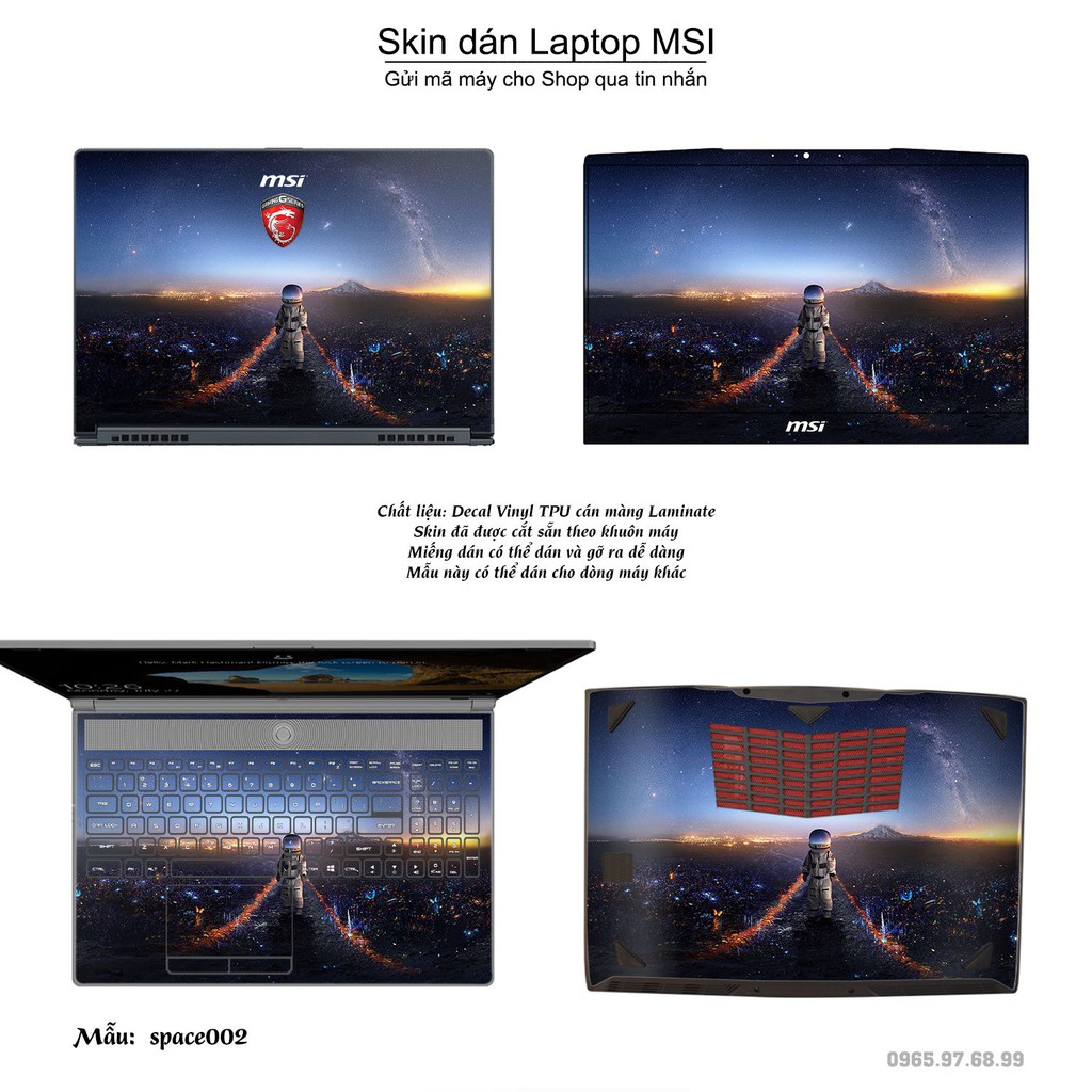 Skin dán Laptop MSI in hình không gian (inbox mã máy cho Shop)