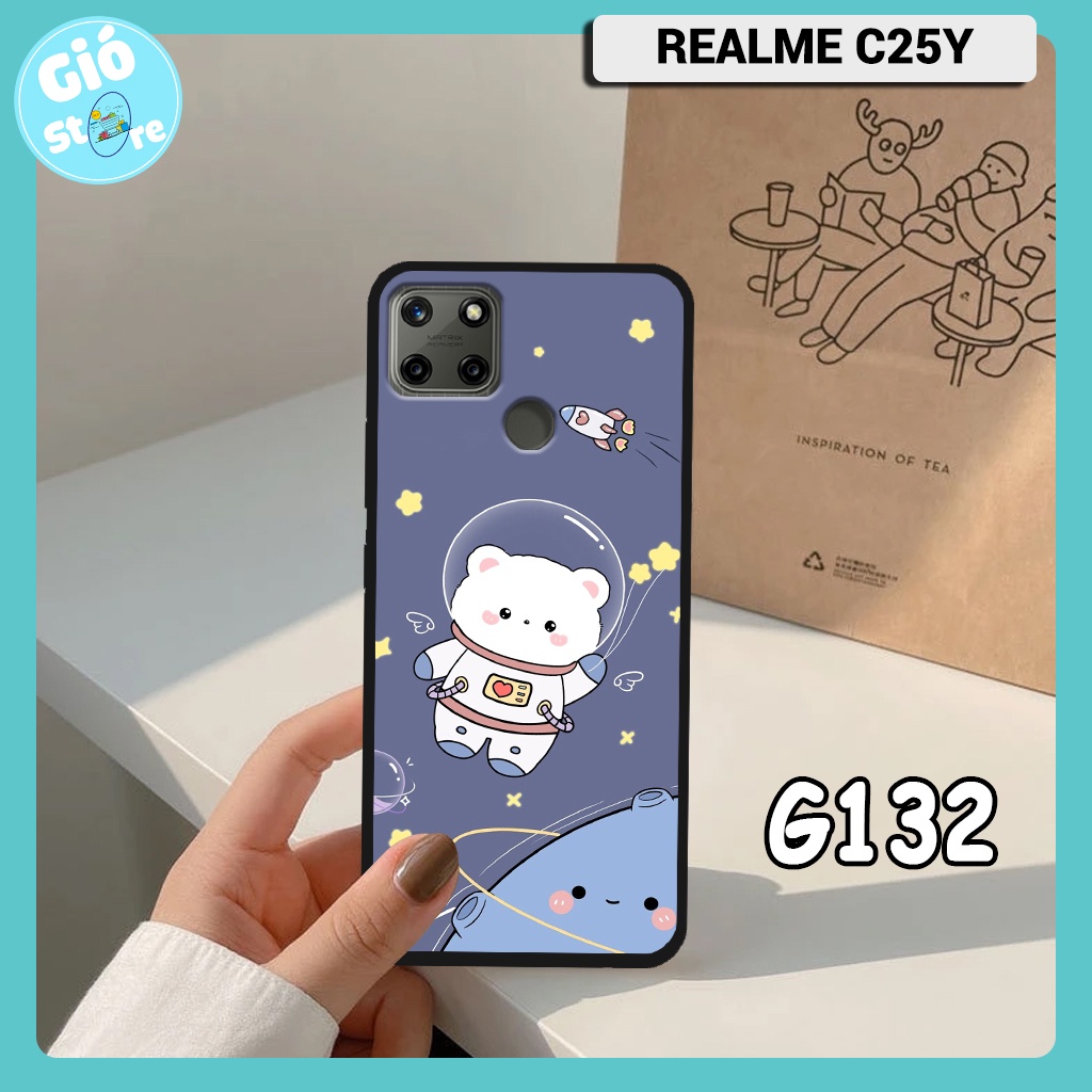 Ốp lưng Realme C25Y - Ốp điện thoại Realme in hình gấu xinh, gấu vũ trụ đáng yêu