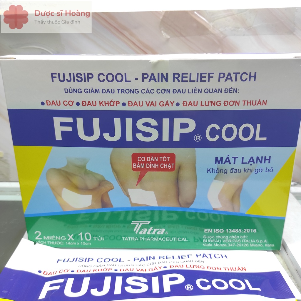 Cao Dán FUJISIP COOL - Hộp 10 túi x 2 miếng