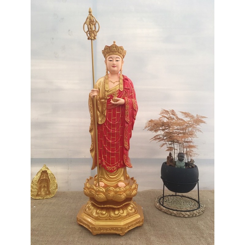 Tượng Phật Địa Tạng Vương Bồ Tát 65cm /Mục kiền liên 62cm