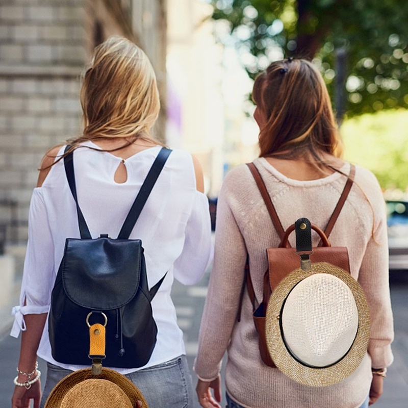 Kẹp Mũ/Túi Xách/Mũ Da PU Co Giãn Kích Thước Nhỏ Gọn Đa Năng Phong Cách Cổ Điển Cho Hoạt Động Ngoài Trời