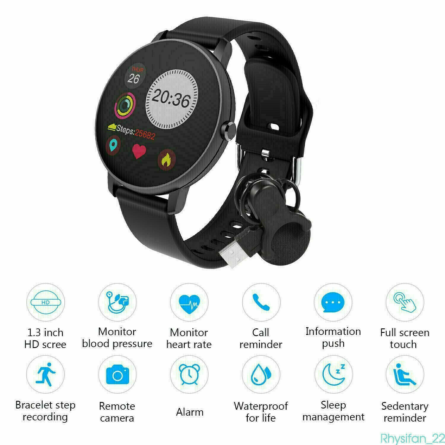 IPHONE ANDROID Đồng Hồ Thông Minh Đa Năng Theo Dõi Tình Trạng Sức Khỏe P8Y