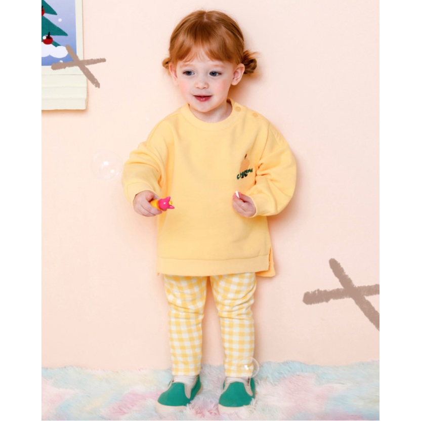 (100,110)Legging lót lông MM kẻ vàng maruse28