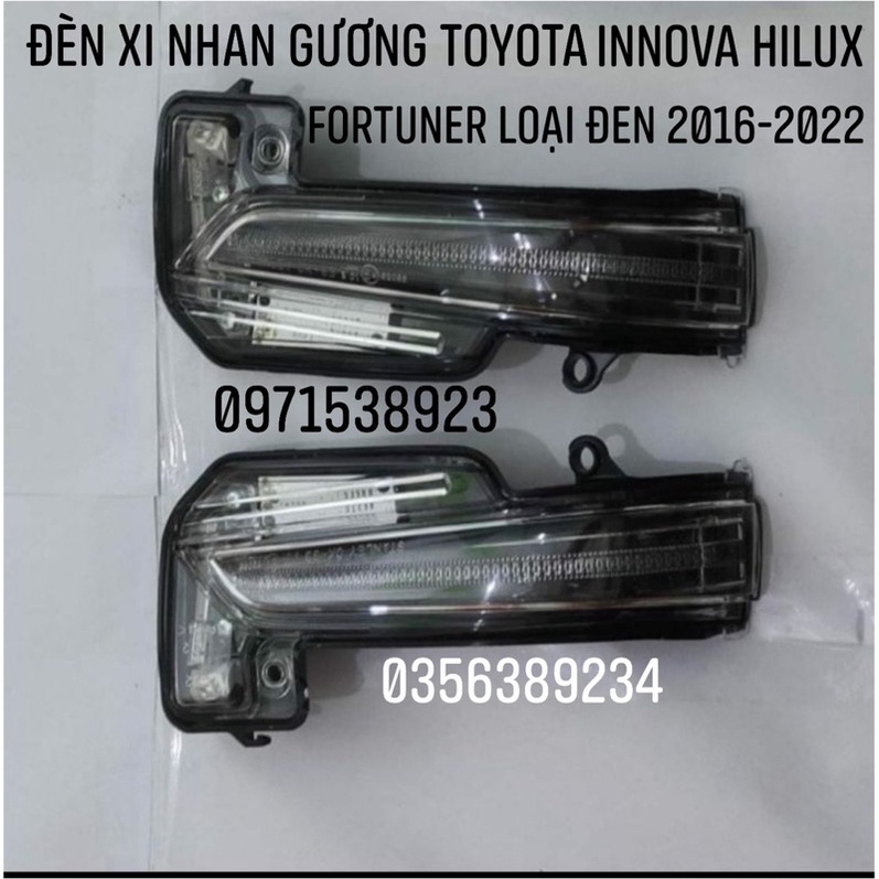 ĐÈN XI NHAN GƯƠNG LED TOYOTA INNOVA FORTUNER HILUX 2016-2022 MÀU ĐEN HÀNG CAO CẤP