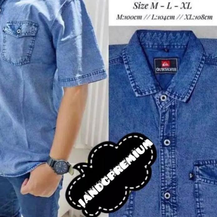 Lễ hội Thương Hiệu | Mã-655 | Áo Sơ Mi Ngắn Jean Nam / Quần Jean Nam Áo Sơ Mi DENIM