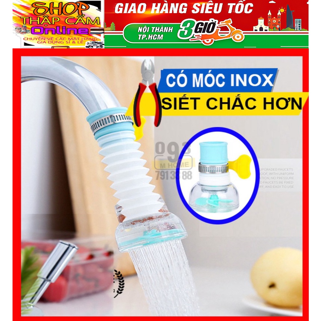 Đầu Nối Vòi Nước Tăng Áp Xoay 360