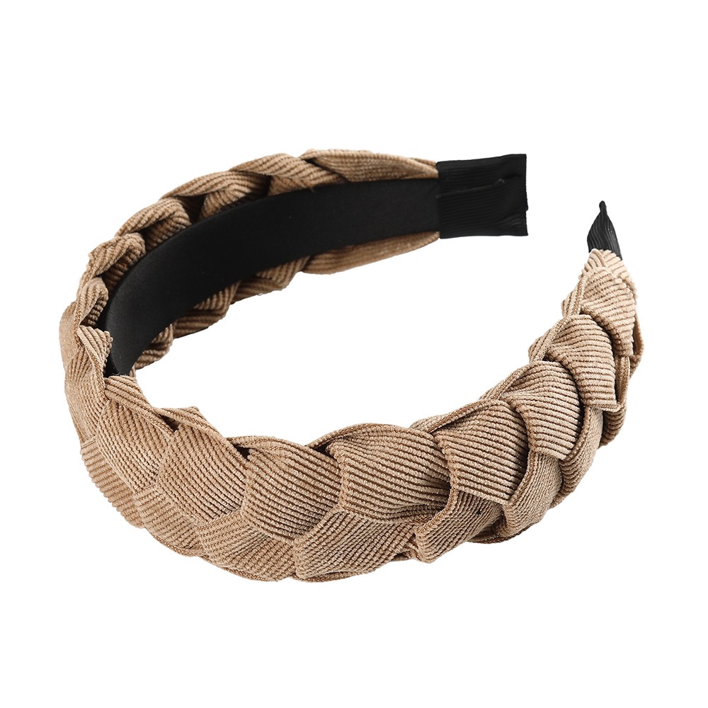 Korean Corduroy Twist Braid Headband Woman Retro Cross Solid Color Fashion Hair Band Wide Hair Hoop