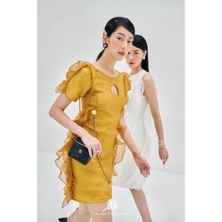 Đầm tơ tằm vàng palmer