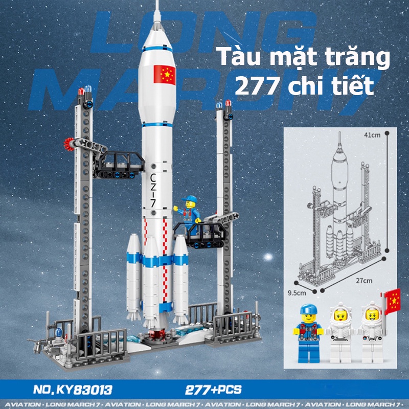 Đồ chơi lắp ghép tàu khám phá mặt trăng, vệ tinh và robot  KAVY khám phá khoa học không gian đa chiều