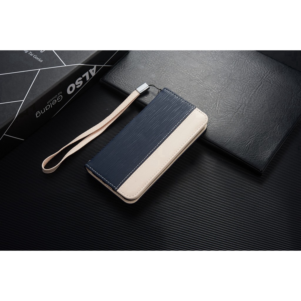 Bao da nắp gập phối màu có nam châm hút kèm ngăn đựng thẻ cho iPhone 11 pro max X XS MAX XR 6/6S 6/6SPlus 7/8 7/8Plus X | BigBuy360 - bigbuy360.vn