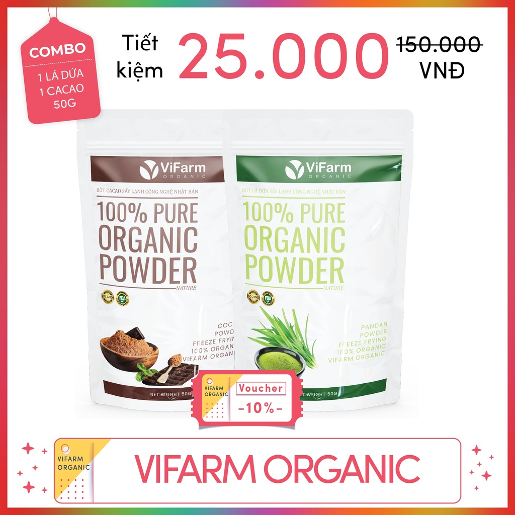 Bột Lá Dứa Nguyên Chất 100% ViFarm 50Gram