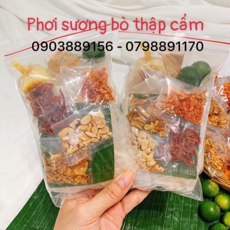 Bánh tráng dẻo tắc, bơ, muối, phơi sương bò, trộn đủ vị