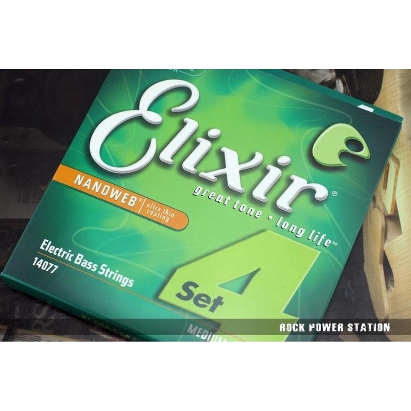 Set 4 dây đàn bass Elixir NANOWEB 14077