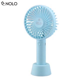 Quạt Sạc Mini Có Đế Kèm Đèn Pin