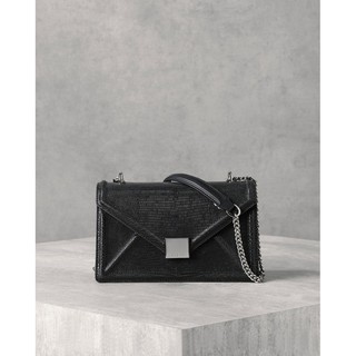 Túi Pedro nắp gập da vân