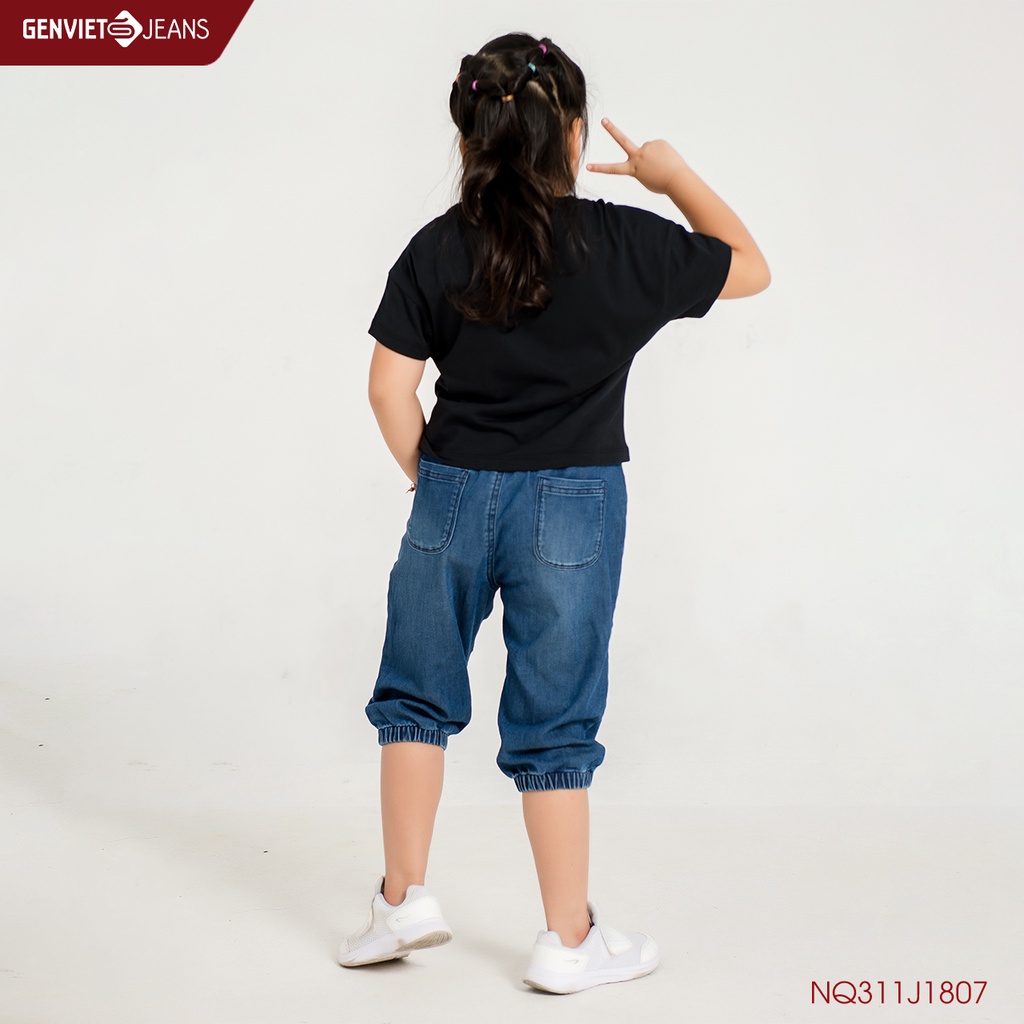 Quần Ngố Jeans Jogger Bé Gái GENVIET KID NQ311J1807