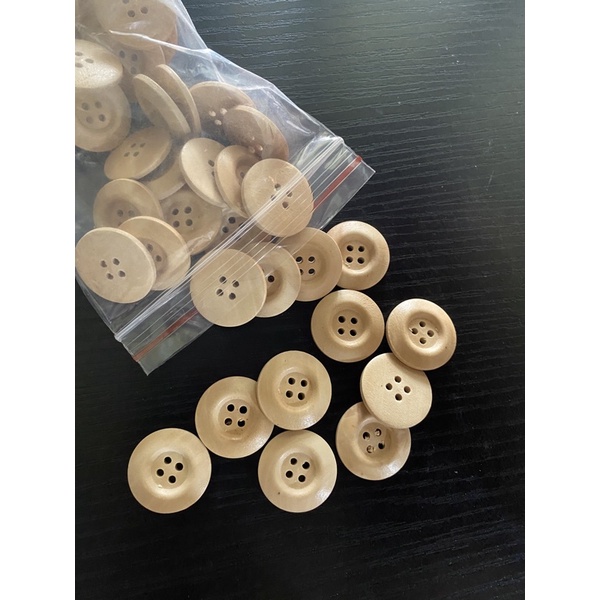 Cúc Gỗ Trơn 25mm