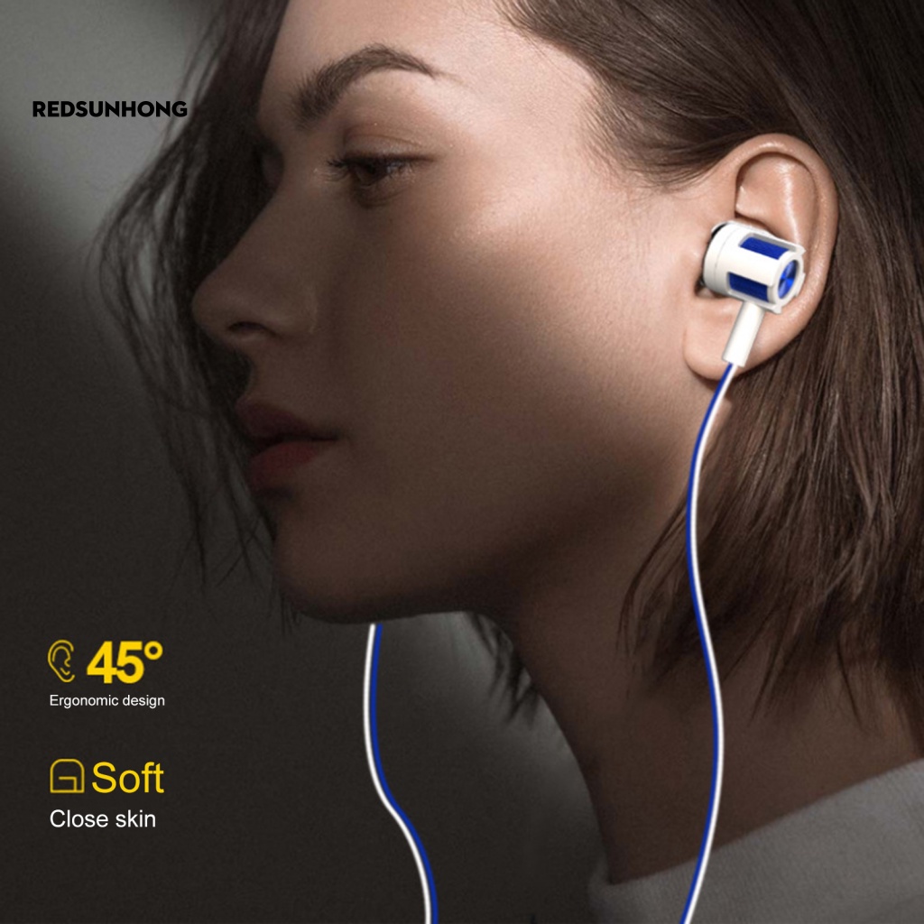 Tai Nghe Thể Thao Nhét Tai Có Dây 3.5mm Màu Tương Phản