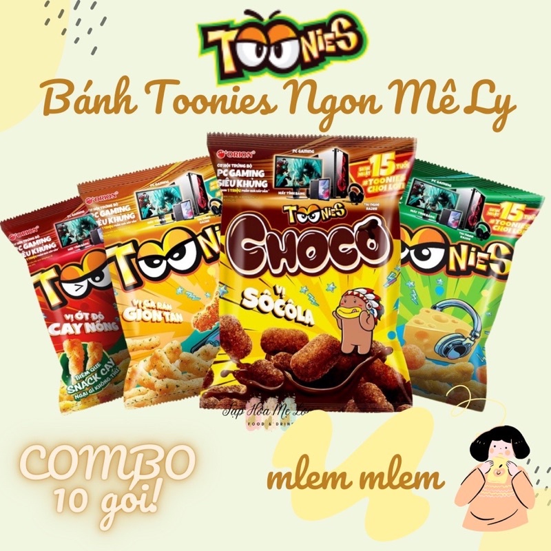 Snack Toonies đủ vị, bimbim toonies ngon mê ly