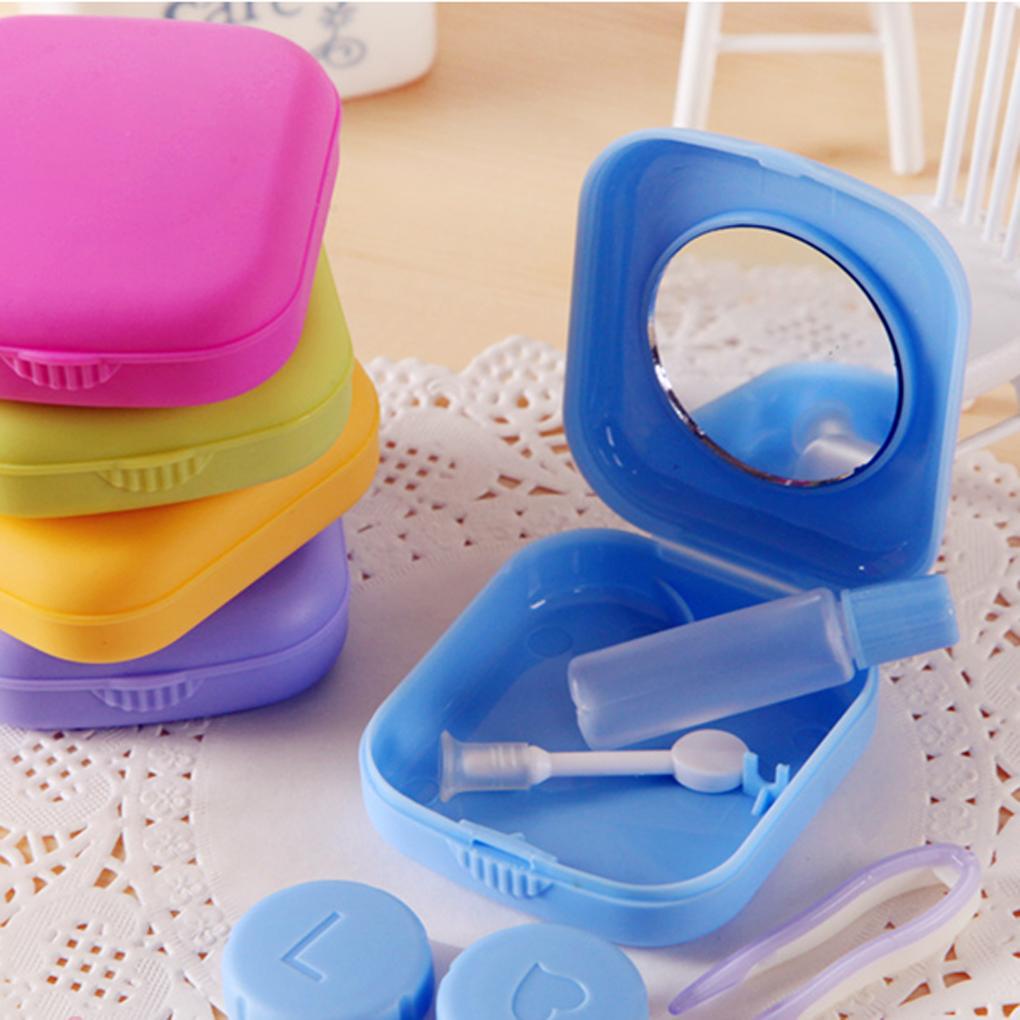 Set 2 Hộp Đựng Kính Áp Tròng Bằng Nhựa Tiện Dụng Giá Đỡ
