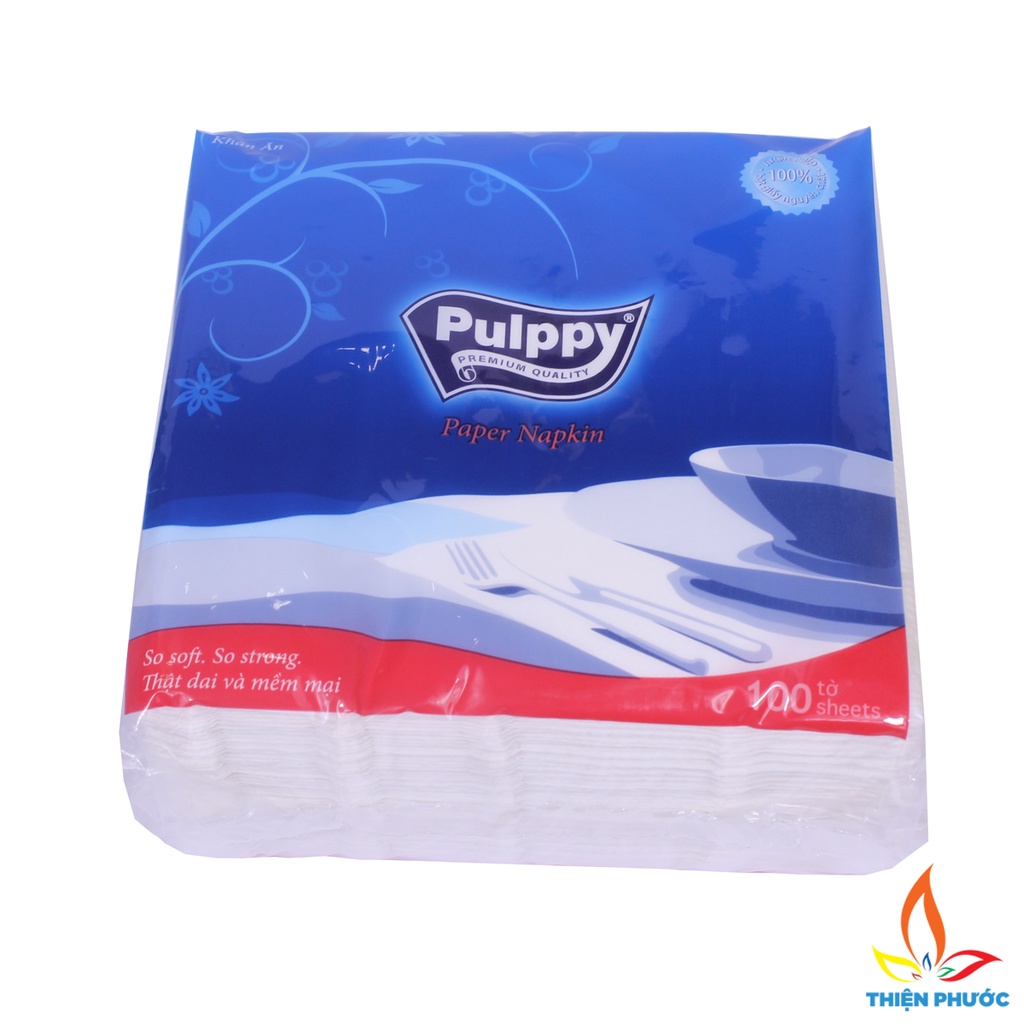 Khăn giấy ăn vuông Pulppy 180 tờ, giấy ăn cao cấp SUKADO