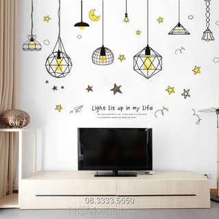 Decal dán tường trang trí phòng khách sang trọng
