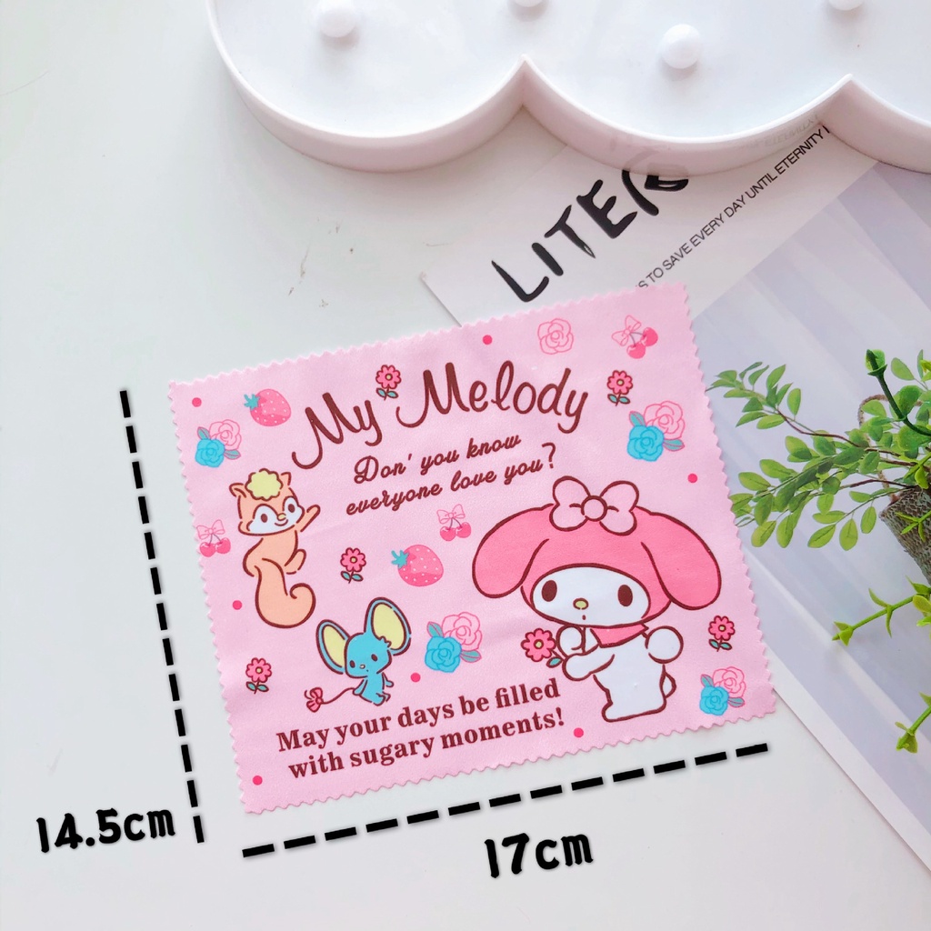 Khăn Lau Kính Họa Tiết Hoạt Hình Dễ Thương Cho Bé Gái